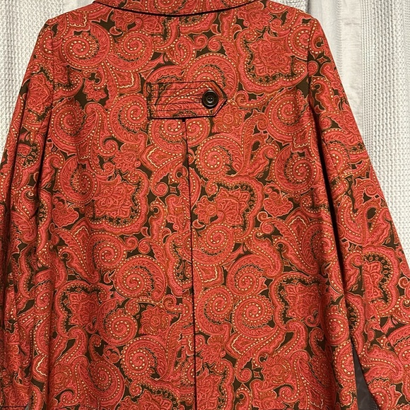 Talbots Paisley Print Stretch A-Line Coat, EUC (Looks New), Size Small - Picture 7 of 11